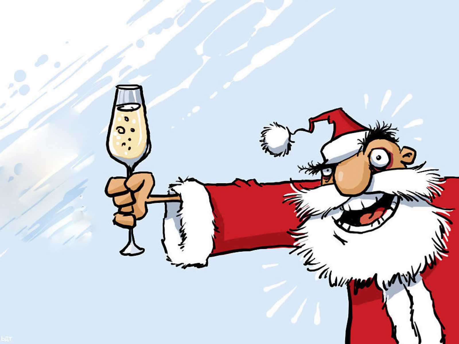 Drunken Christmas Funny Clipart 1